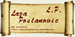 Laza Poslanović vizit kartica